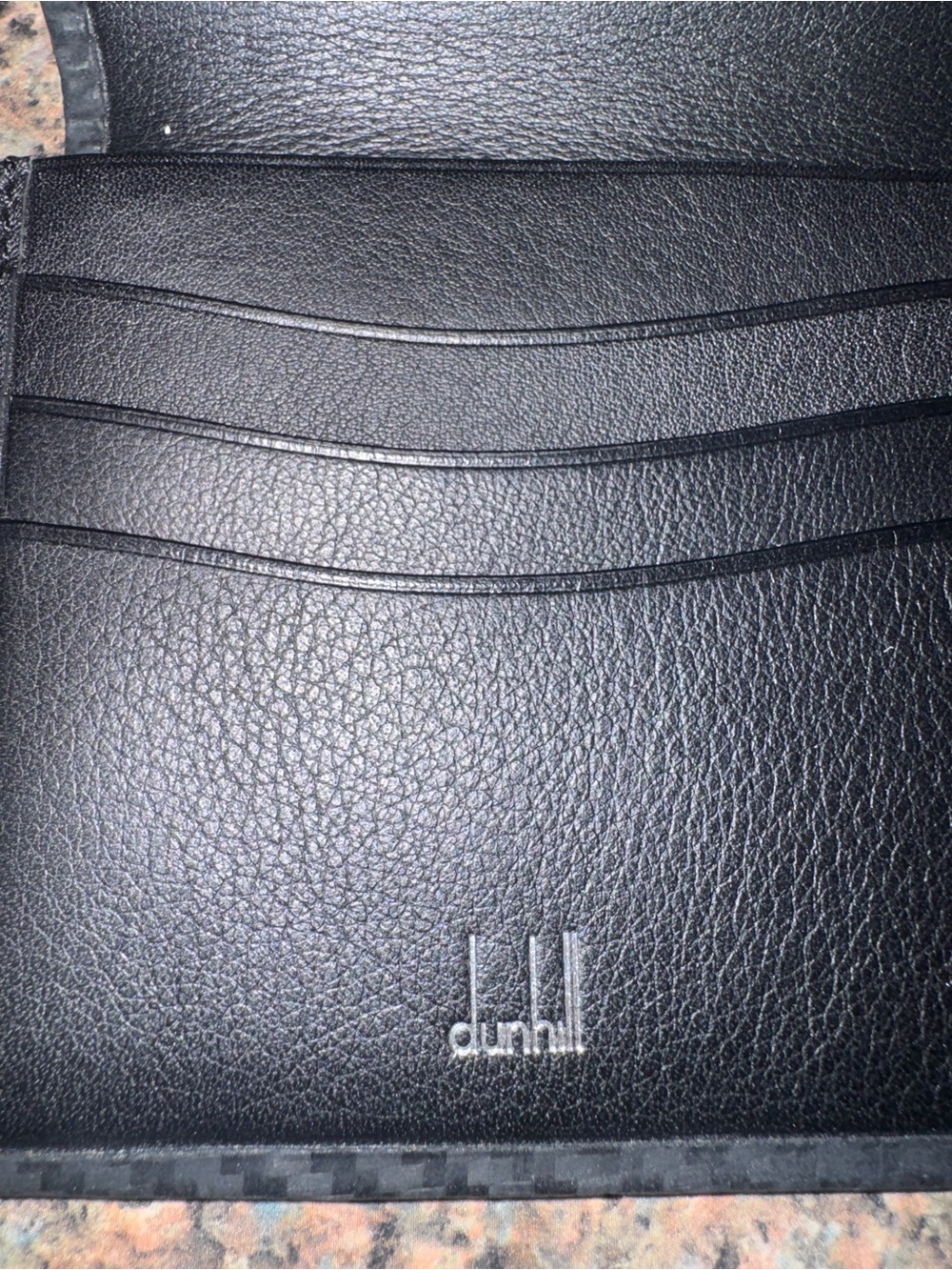 Dunhill London Chassis Carbon Fiber Print Leather Wallet ✅AUTHENTIC✅ retail $350 - Picture 4 of 6